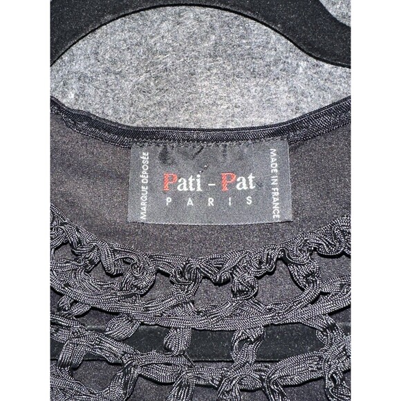 Vintage 80s/90s Pati-Pat Paris Black Velvet Bodysuit – Crochet  & Medallion - Picture 3 of 11